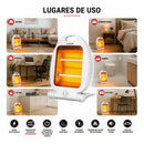 Calefactor Eléctrico Portátil 2 Tubos 800w Quartz Blanco