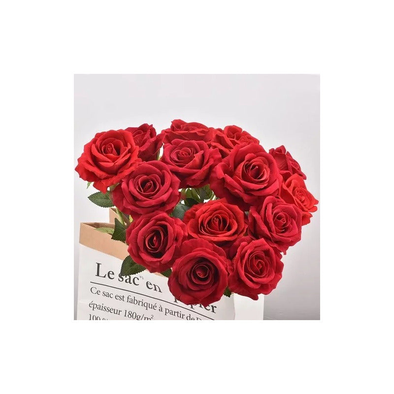 Rosas Decorativo Artificial Ramo Para Decoración Pitillo