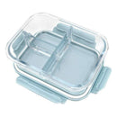 Pack 2 Contenedores Herméticos Vidrio Ecodeco 800ml 3 Divisiones Microondas Celeste