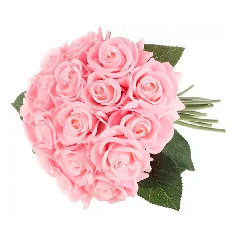 Ramo De Rosas Artificiales Flores Decoración Pitillo 4