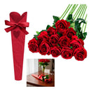 Pack 10 Cajas Para Rosas + 10 Rosas Dia De Las Madres Regalo Rojo