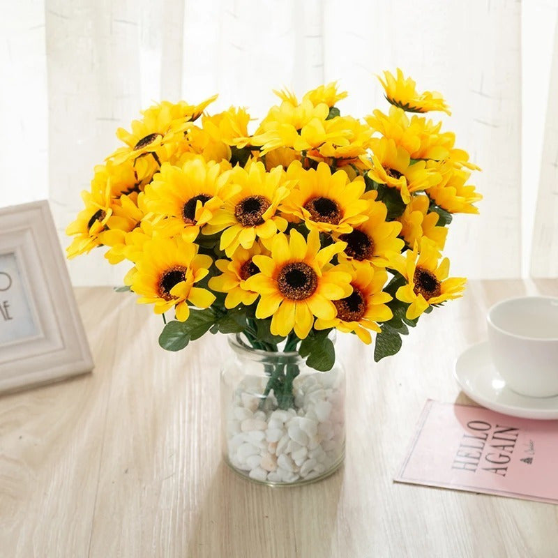 Girasol 22pcs Mini Girasol De Seda Artificial Flores