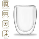 Set 2 Vasos Vidrio Doble Capa Ecodecotérmicos Café 7.5x14cm Blanco