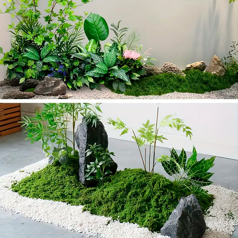 Musgo Artificial De Plantas Verde Musgo Sintético 1mt X 1mt