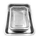X6 Bandeja Fuente Rectangular Acero Inoxidable 32x22x4.8cm Plateado