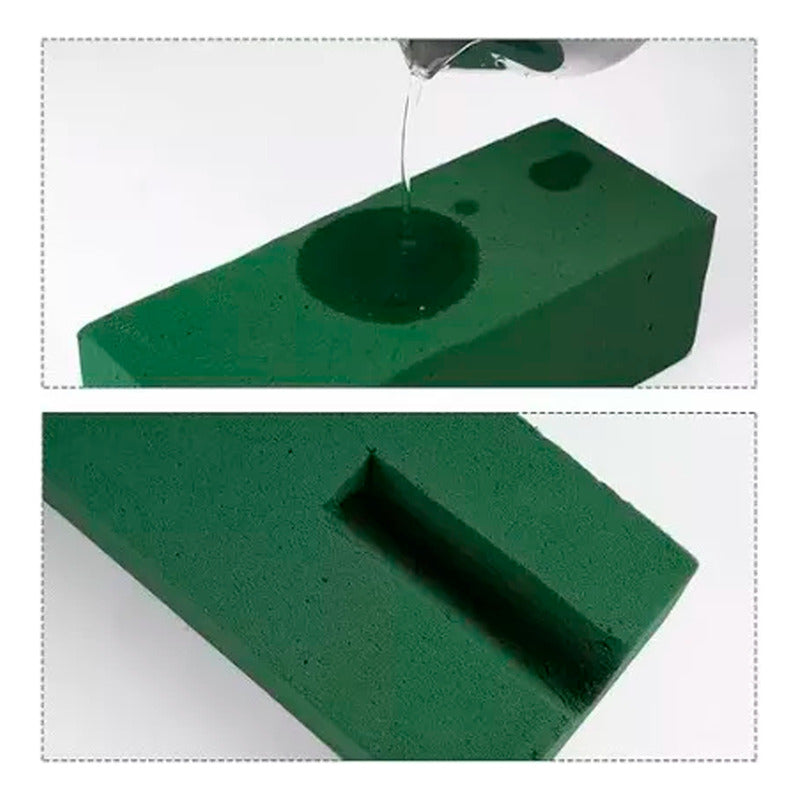 Pack 10 Bloque Espuma Esponja Para Arreglo Floral Verde