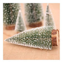 Pack De 12 Mini Pino Adorno Navidad Base De Madera