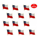 Pack 12 Piocha, Pin, Bandera Chilena, Botón, Chile Md Rojo / Blanco / Azul Bandera Chilena
