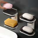 Jabonera Baño Doble Resistente De Plástico Para Pared Blanco