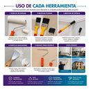 Kit Pintura 7 Piezas Rodillo Brochas Espátula Theck