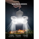Ventilador Solar 2 En 1 Con Luz Led Plegable Camping Exterio Blanco