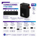 Power Bank Theck 80000mah 27w Carga Rapida Pantalla Led Negro