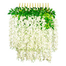 Wisteria Guirnalda Colgante Flores Artificiales Color Blanco