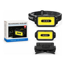 Foco Cintillo Theck Cob Led Recargable Tipo C Para Camping Blanco Negro