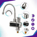 Grifo Eléctrico Calentador Agua Instantáneo Con Pantalla Led Plateado Cromado 50/60hz