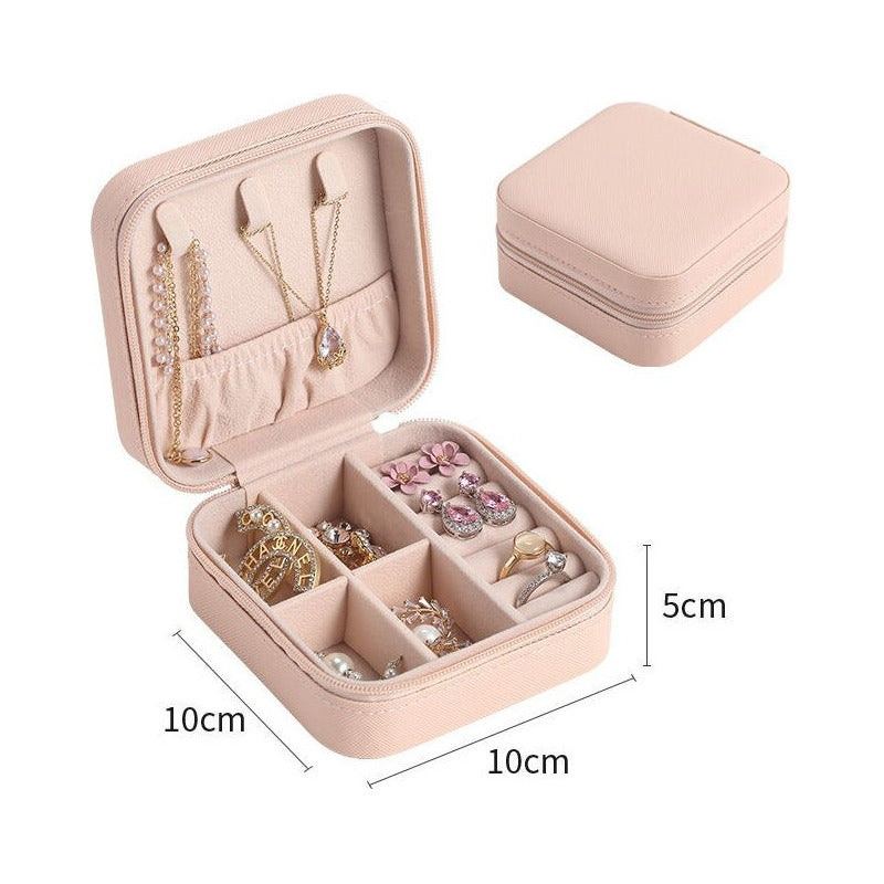 Joyero Portátil Caja Organizadora De Joyas Anillos Collar