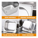 Pack 6 Bandeja Deposito Gastronomico Acero Inox 18x11x6 1/9