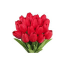 Ramo Tulipanes Artificiales Plástico Rojo X9 Eco & Deco