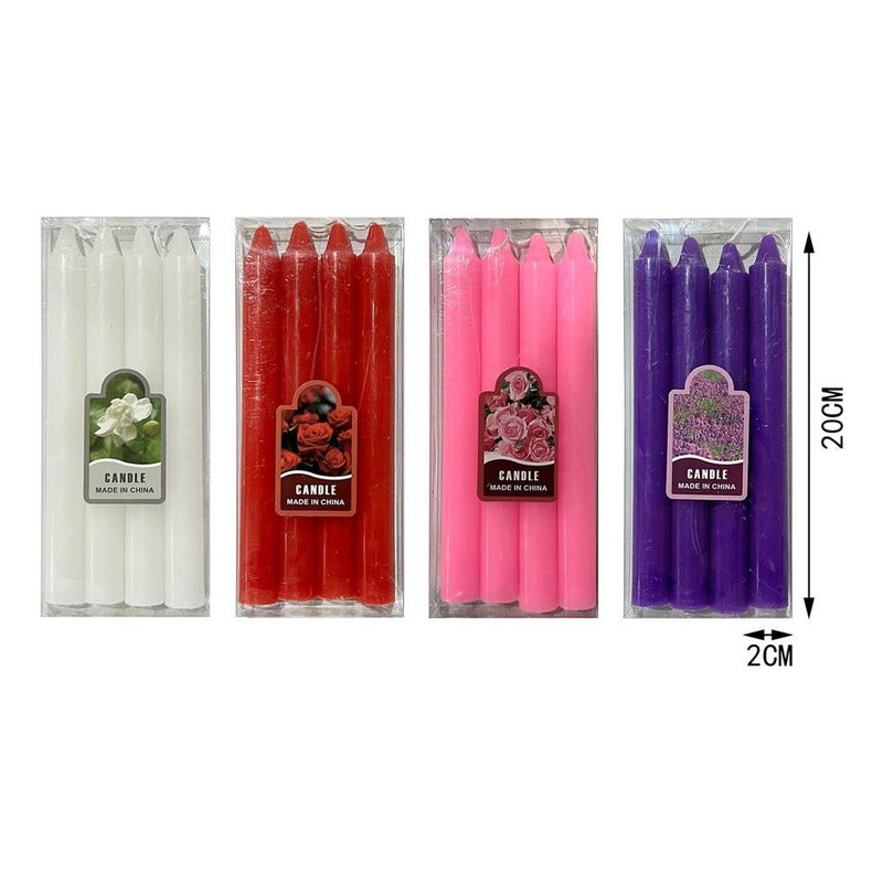 Velas Lisas Pack De 4 Velas, Con Aroma