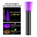 Linterna Uv Recargable Lámpara Ultravioleta Billetes Falsos Negro